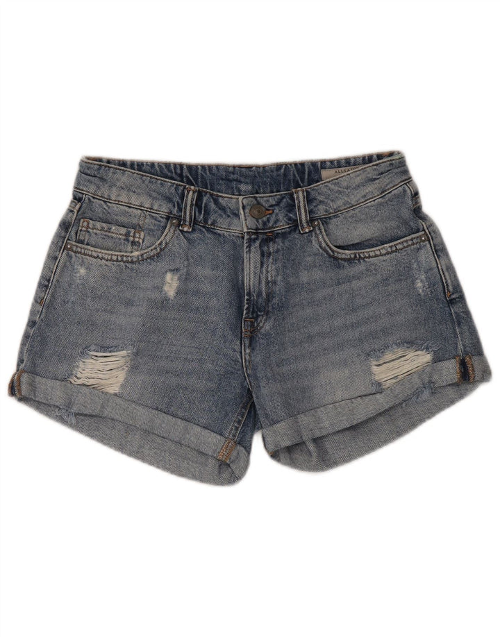 Pantalones Cortos De Mezclilla Desgastados Mujer All Saints W30 Algodón Azul Medio