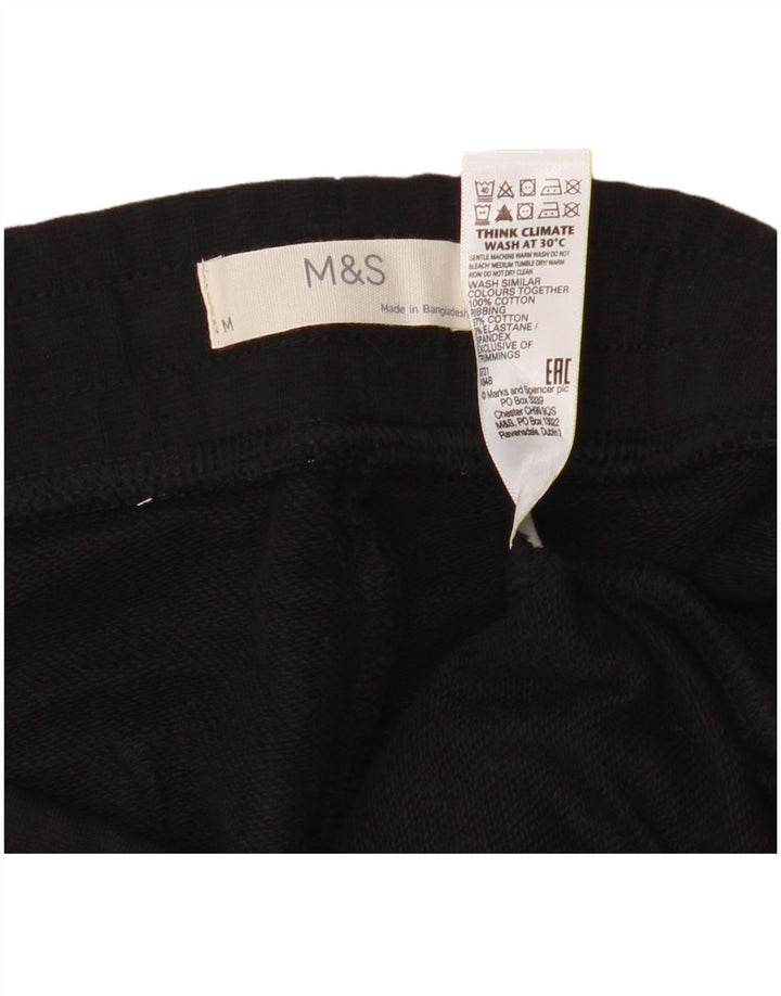 Marks & Spencer Hombre Pantalones De Chándal Joggers Medium Negro Algodón