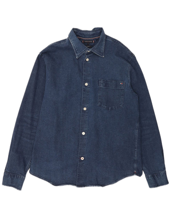 TOMMY HILFIGER Camisa vaquera índigo para hombre Algodón azul grande