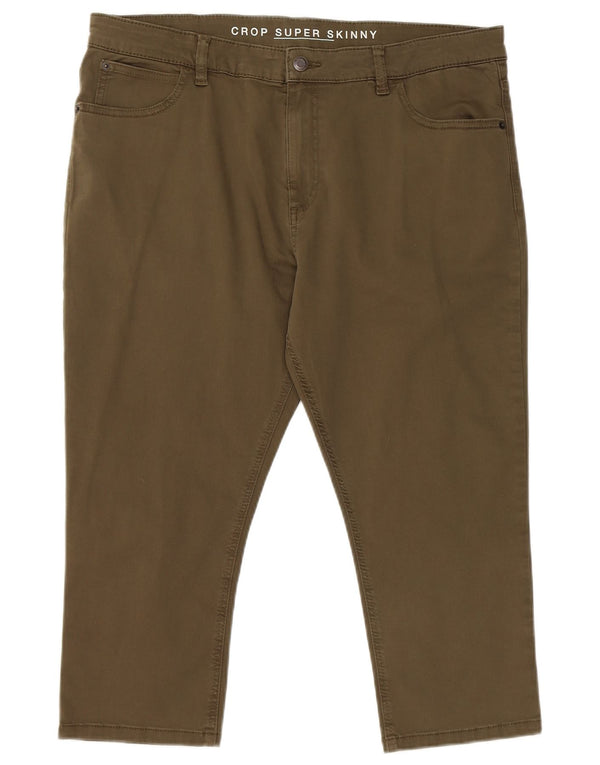 Marks & Spencer Vaqueros recortados súper ajustados para mujer UK 18 XL W36 L21 Caqui