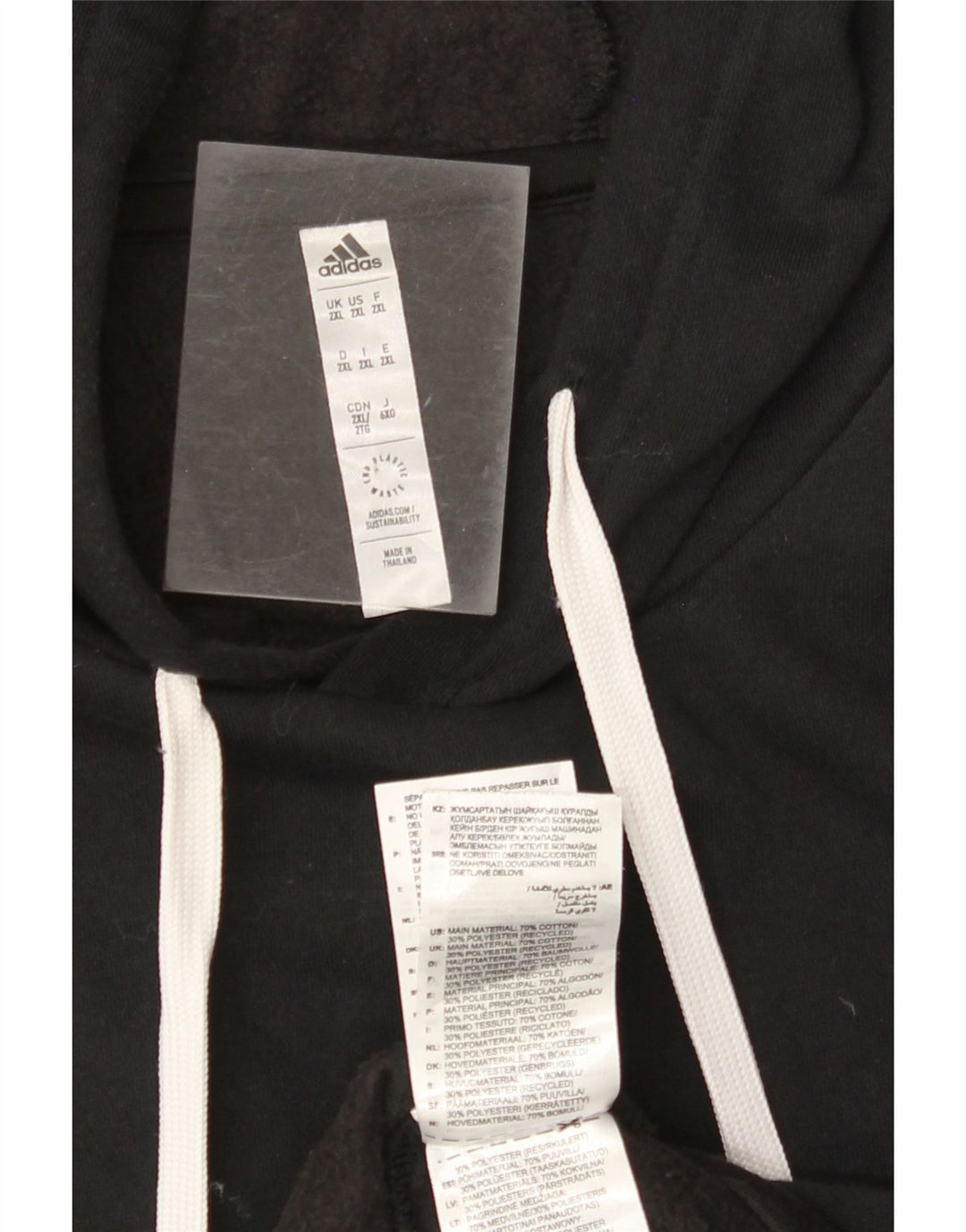 ADIDAS Jersey con capucha para hombre 2XL Algodón negro