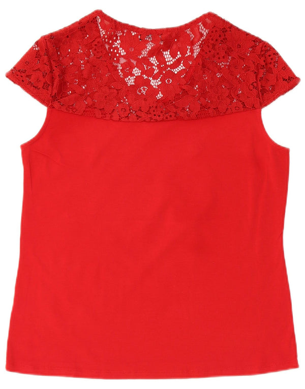 GUESS Blusa para mujer Top UK 12 Medio Rojo Floral