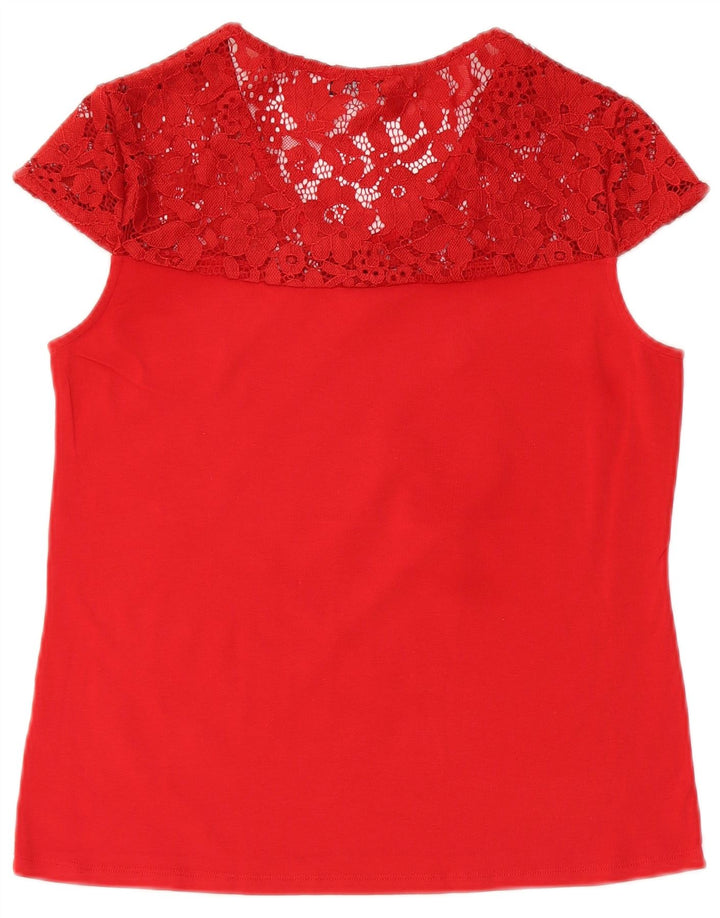 GUESS Blusa para mujer Top UK 12 Medio Rojo Floral
