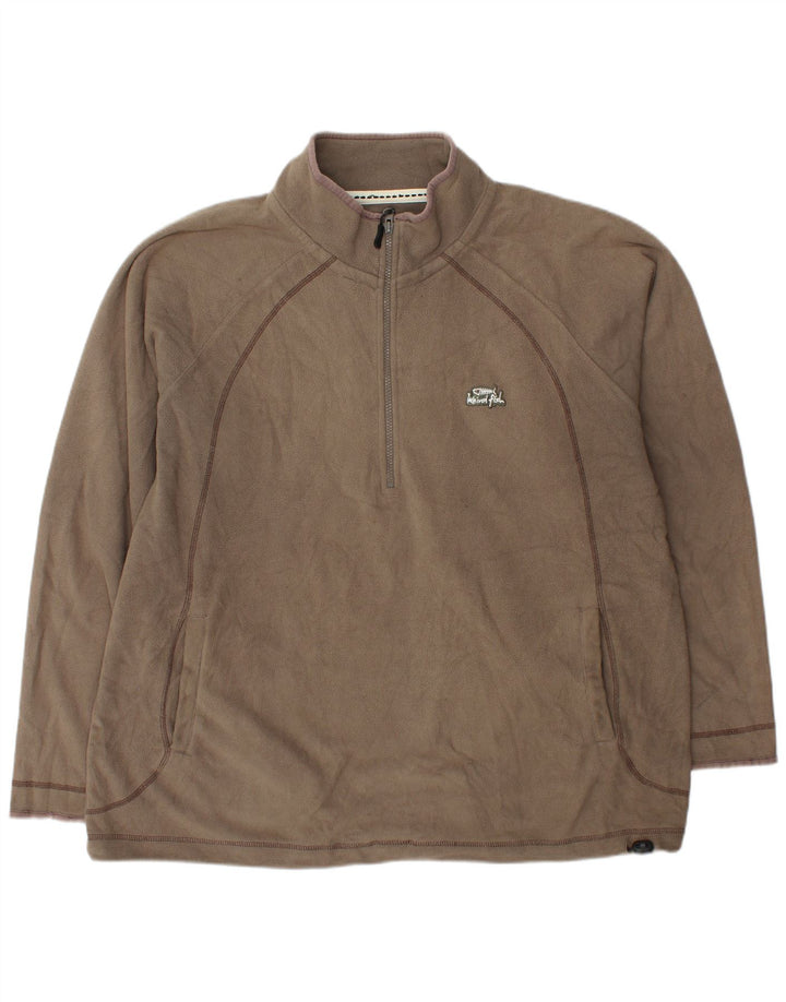 WEIRD FISH Jersey polar con cuello y cremallera para hombre XL Gris