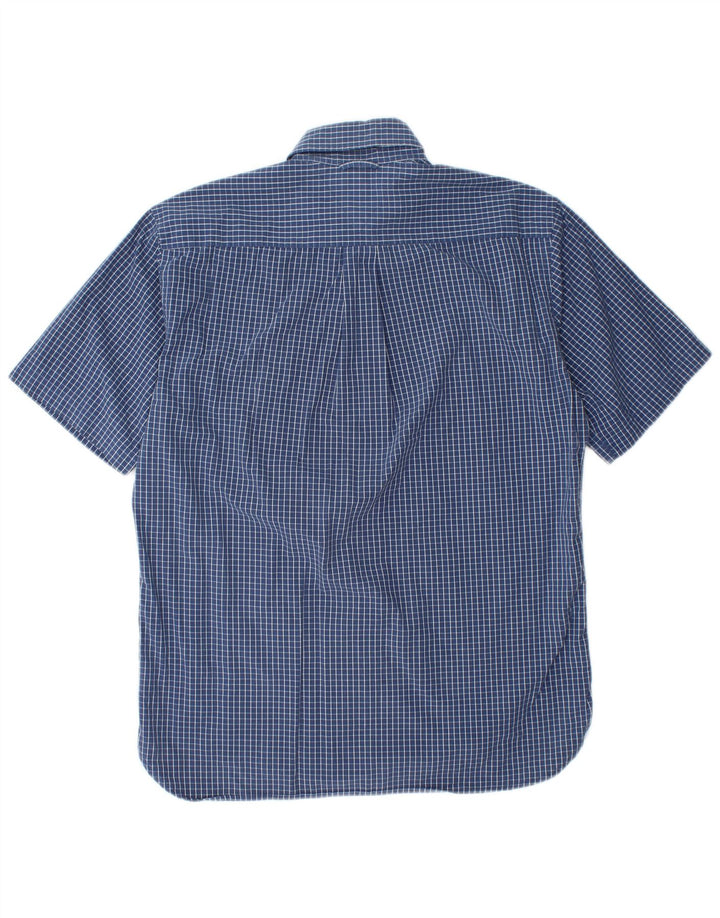 TOMMY HILFIGER Camisa de manga corta para hombre Small Blue Check Cotton