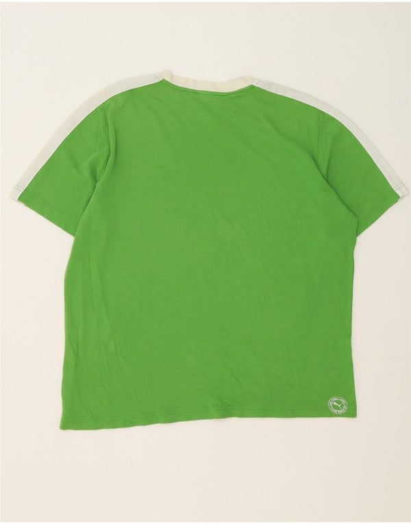 Puma Camiseta gráfica para hombre Top XL Algodón color block verde