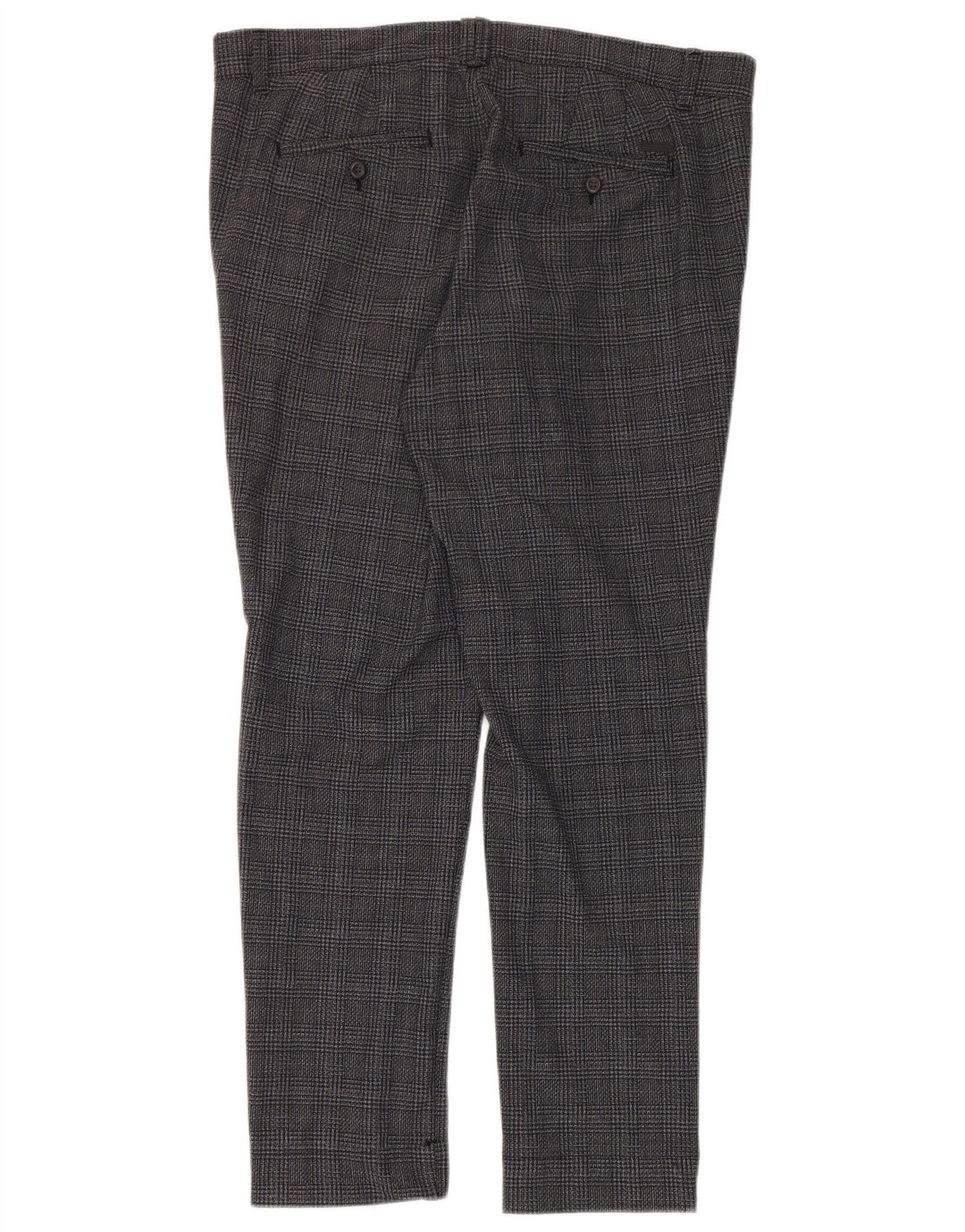 Jack & Jones Mens Marco Slim Chino Pantalones W36 L32 Gris Cuadros Poliéster