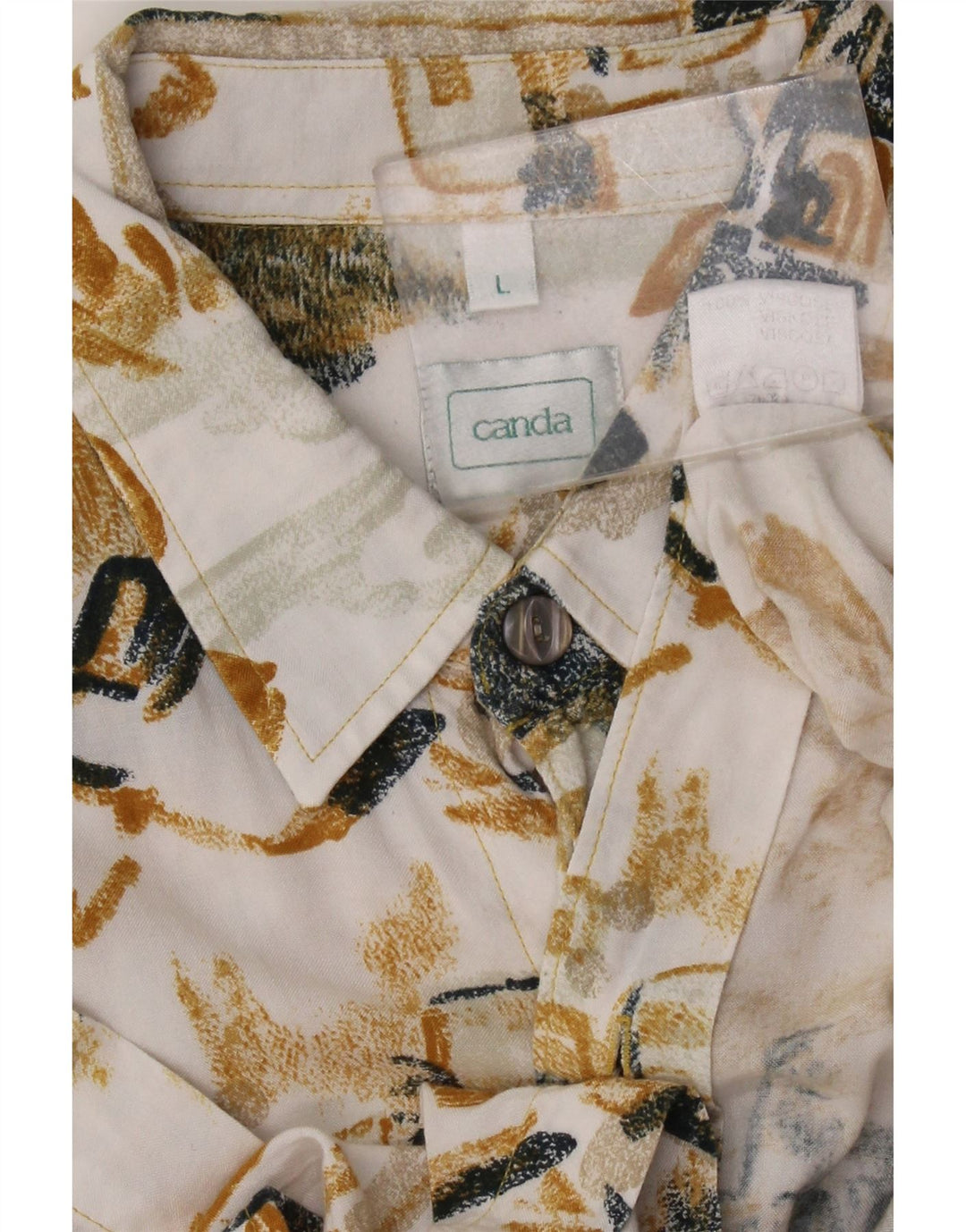 Canda Camisa De Manga Corta Para Hombre De Viscosa Patchwork Multicolor Grande