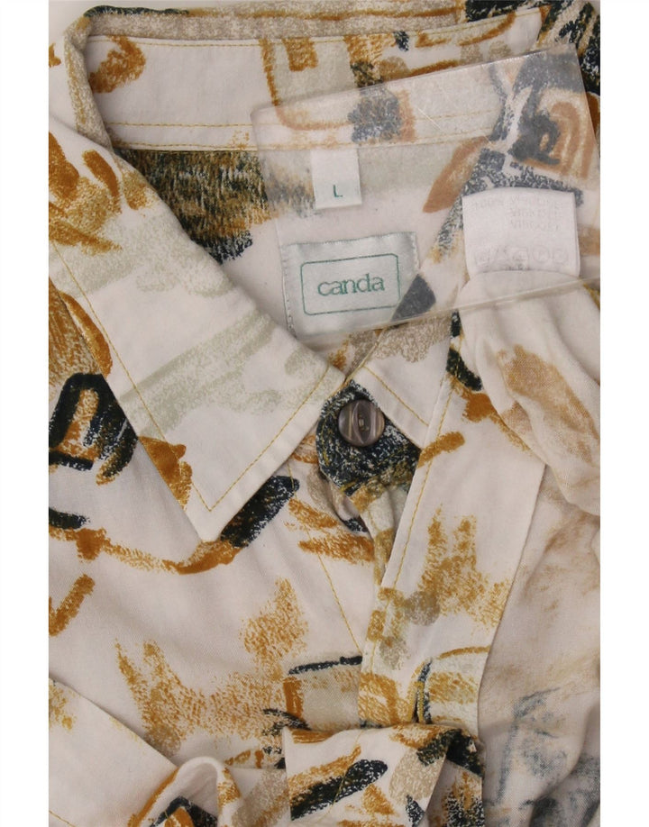 Canda Camisa De Manga Corta Para Hombre De Viscosa Patchwork Multicolor Grande