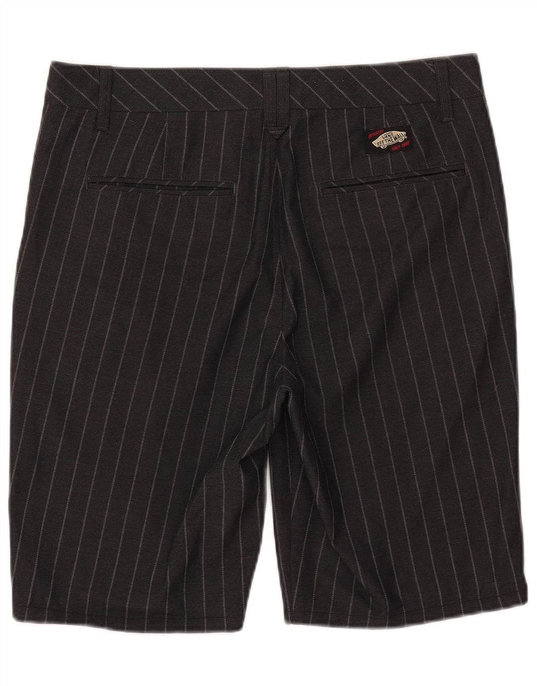 Pantalones cortos chinos Vans para hombre W32 Poliéster a rayas negras medianas