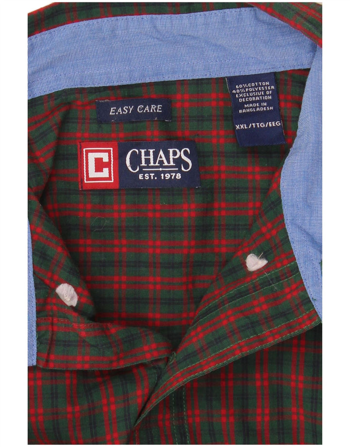 Chaps Camisa para hombre 2XL Algodón a cuadros verde