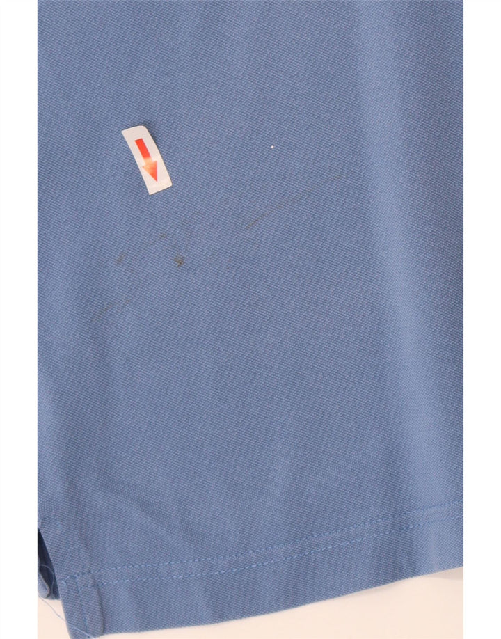 Polo Kappa Hombre Algodón Azul Medio