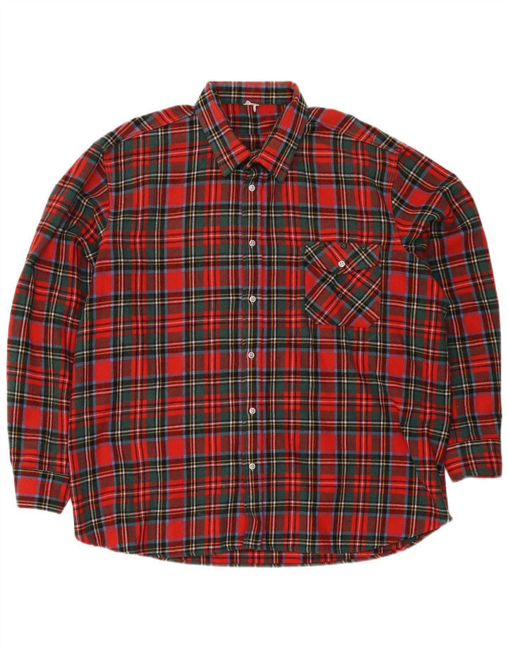 Camisa de franela vintage para hombre XL a cuadros rojos