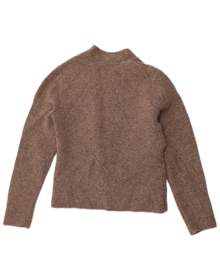 ZARA Mujer Crop Cardigan Suéter UK 44 Large Marrón Poliamida