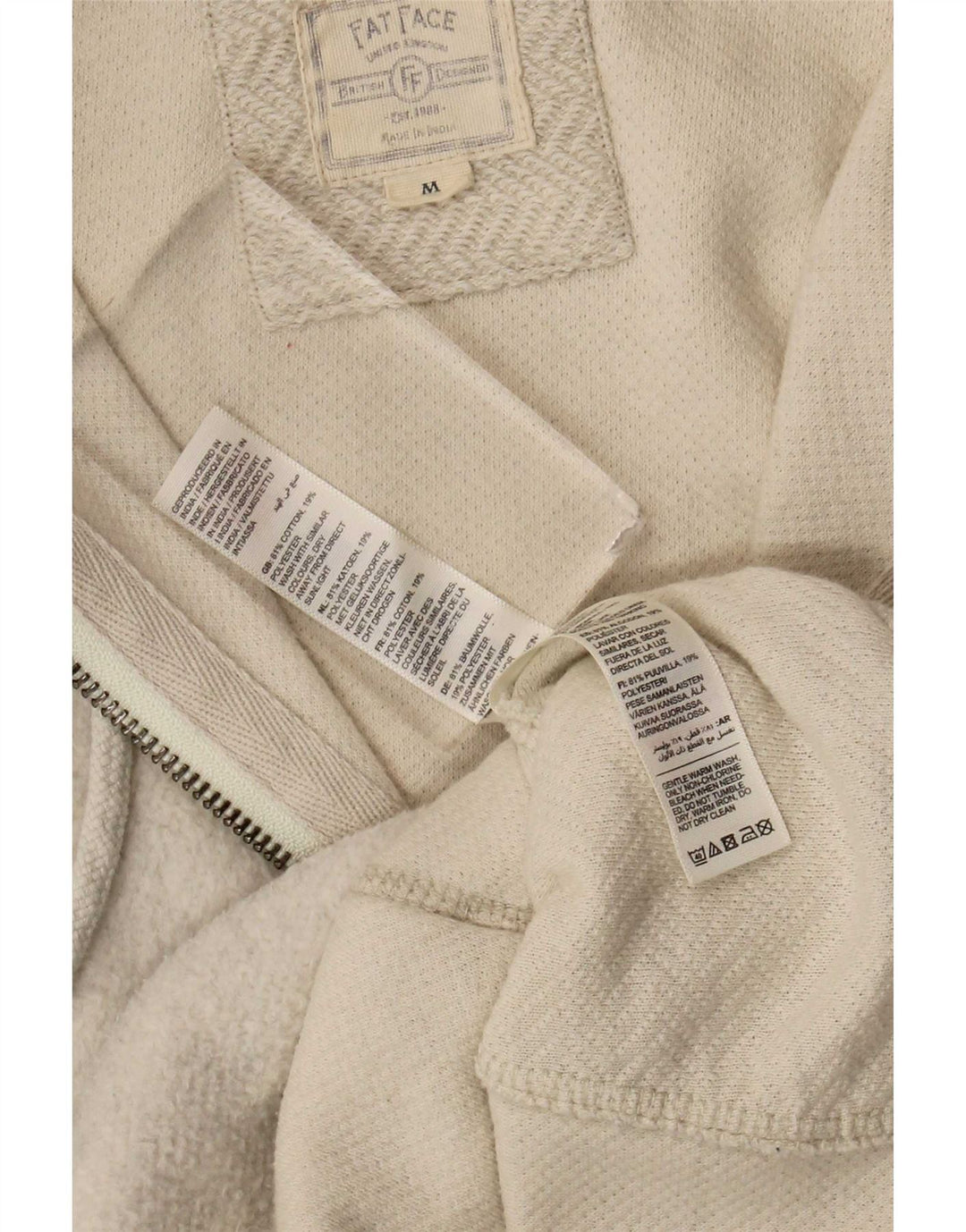 Fat Face Suéter con capucha y cremallera extragrande para mujer Reino Unido 44 Algodón beige medio