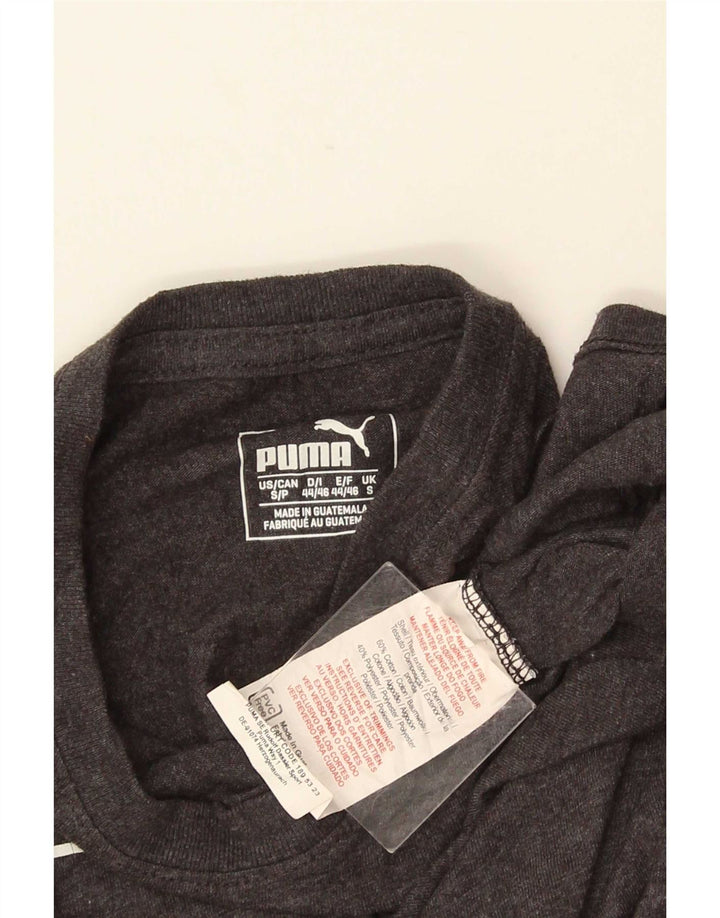 Puma - Camiseta gráfica para hombre, talla pequeña, algodón gris