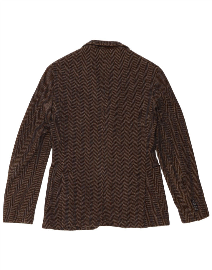 Manuel Ritz Chaqueta tipo blazer de 3 botones para hombre IT 50 Large Black Herringbone