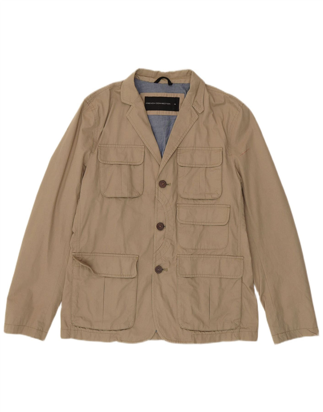 French Connection Chaqueta utilitaria para hombre Reino Unido 40 Grande Algodón beige