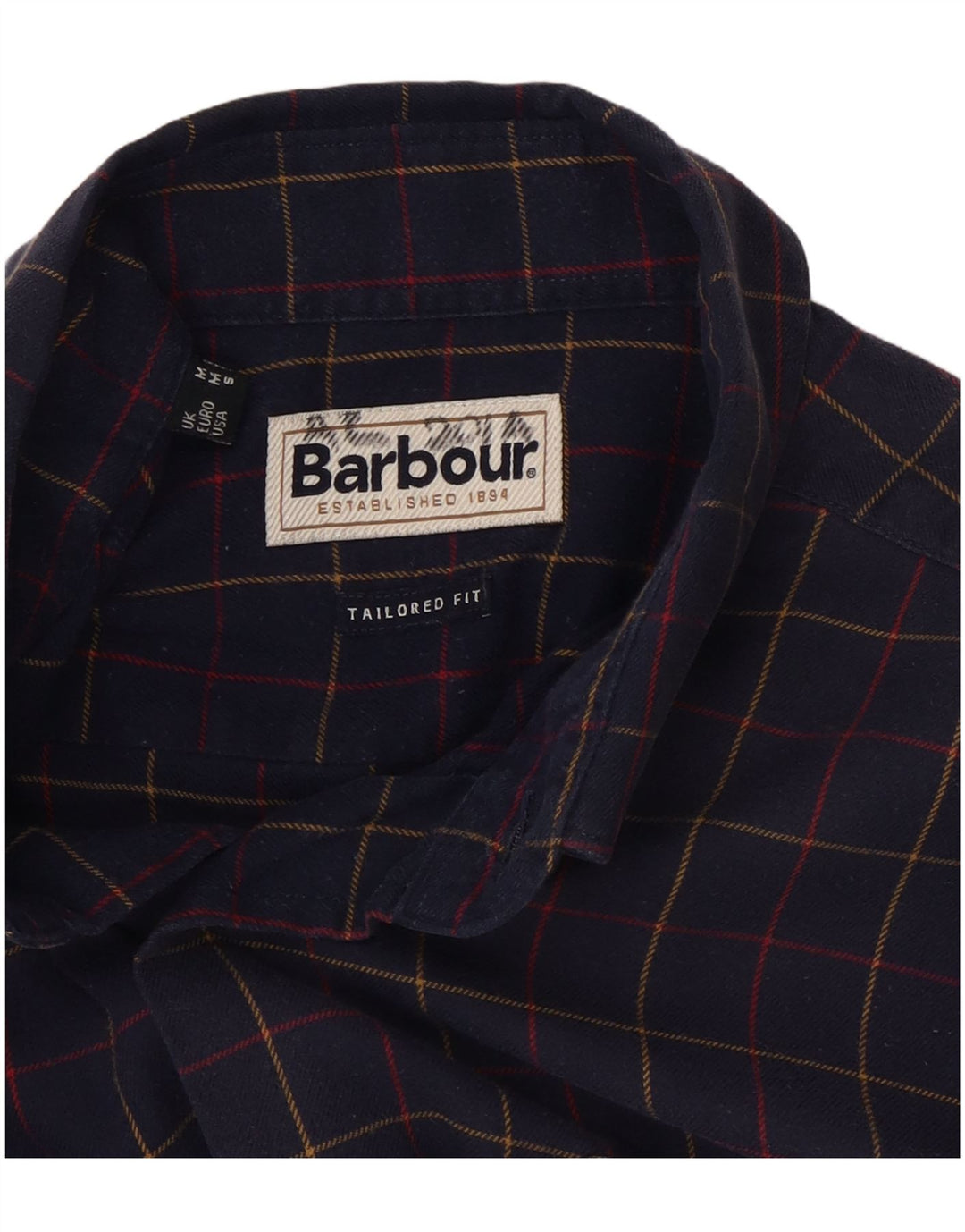 Barbour Camisa De Franela De Corte Entallado De Algodón A Cuadros Azul Marino Mediano