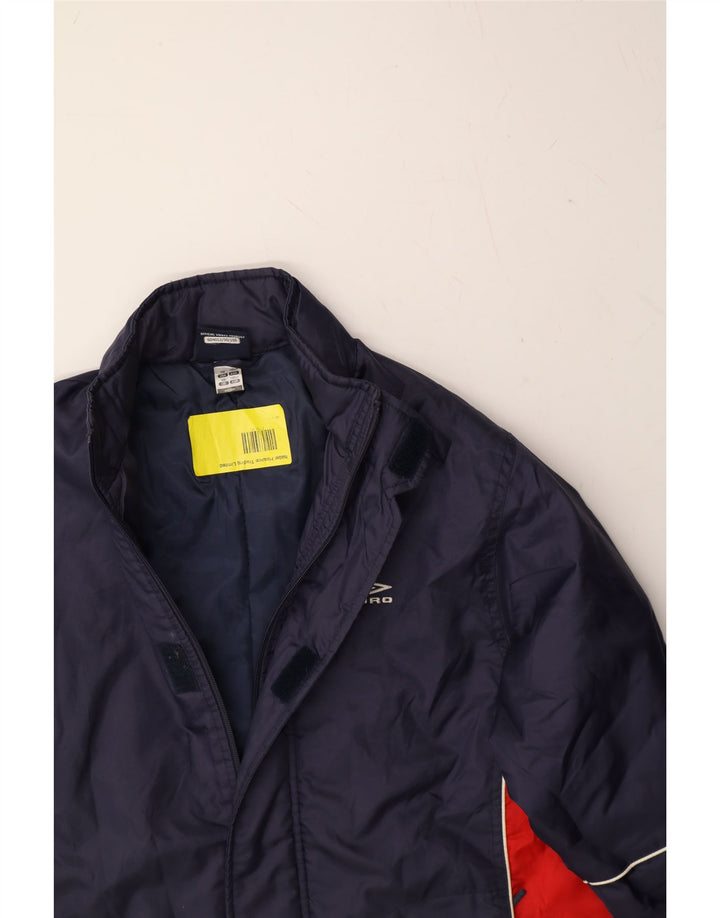 UMBRO Boys Windbreaker Jacket 10-11 Years Medium Navy Blue Colourblock Vintage Umbro and Second-Hand Umbro from Messina Hembry 