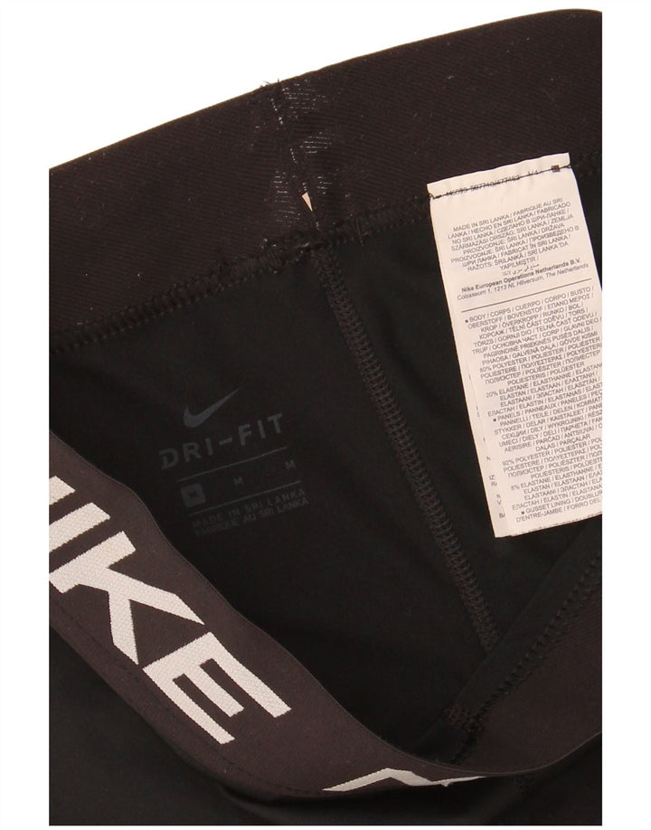 NIKE Leggings capri gráficos para mujer UK 12 Mediano Negro Poliéster
