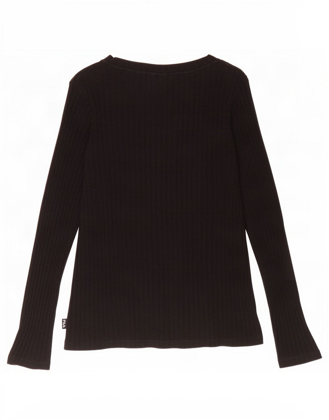 Fila Mujer Top Manga Larga UK 12 Medium Negro Algodón