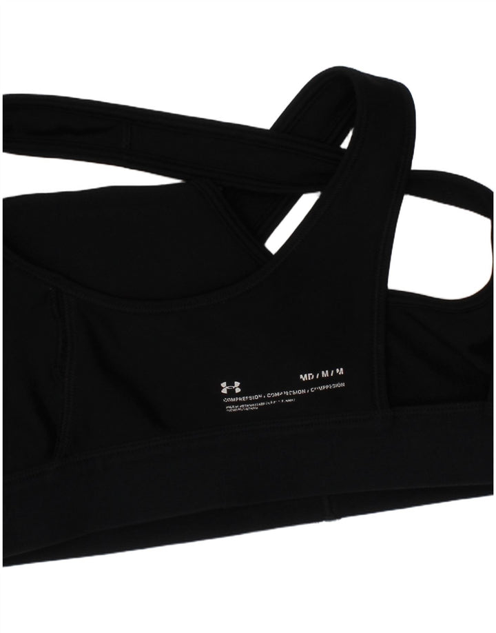 Under Armour Sujetador deportivo con gráfico de compresión para mujer, talla mediana, color negro