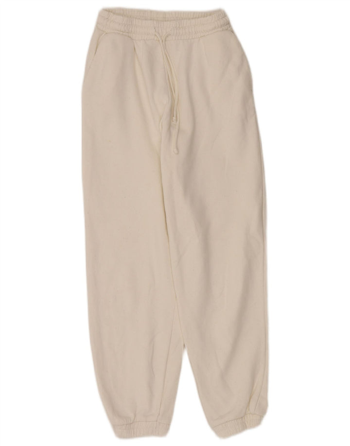 Zara Mujer Pantalones De Chándal Joggers UK 8 Small Blanco