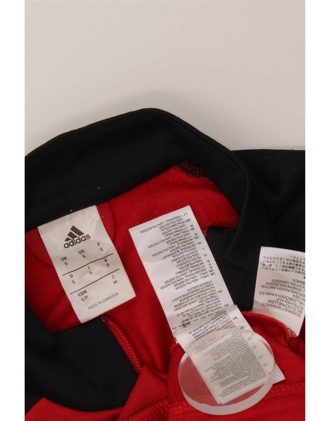 Adidas Hombre Chándal Top Chaqueta Pequeña Rojo Colorblock Poliéster