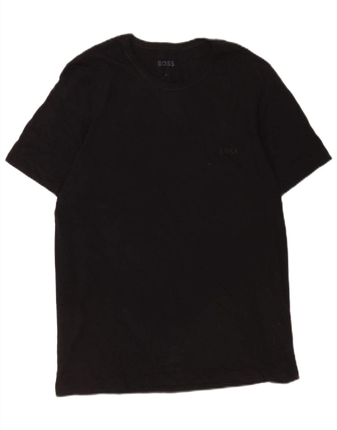 Hugo Boss Hombre Camiseta Top Medium Negro Algodón