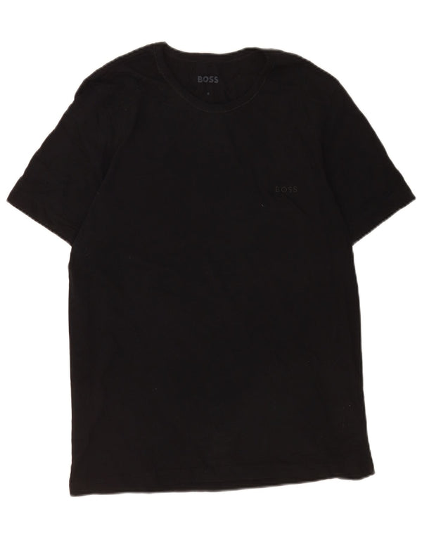 Hugo Boss Hombre Camiseta Top Medium Negro Algodón