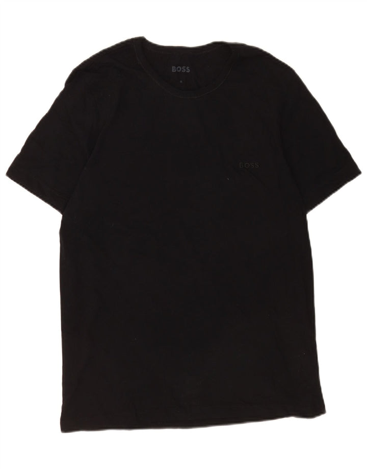 Hugo Boss Hombre Camiseta Top Medium Negro Algodón