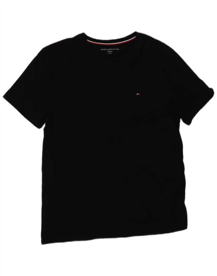 Tommy Hilfiger - Camiseta para hombre, talla grande, algodón negro