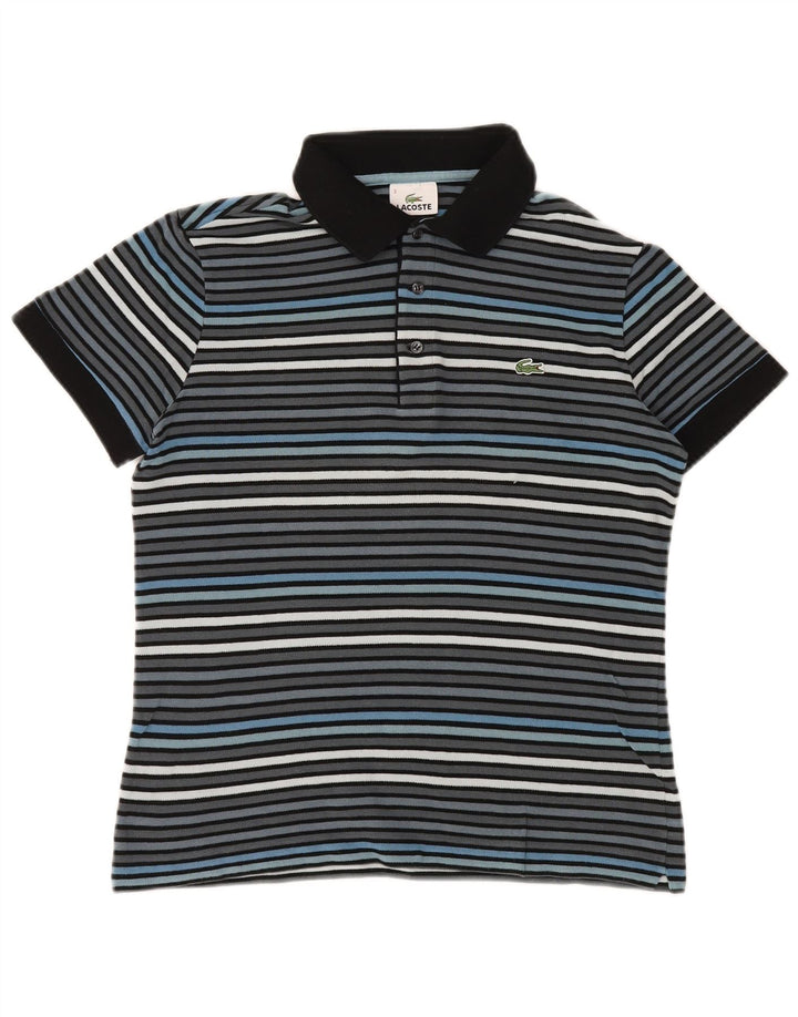 Polo Lacoste para hombre talla 3 pequeño algodón a rayas gris