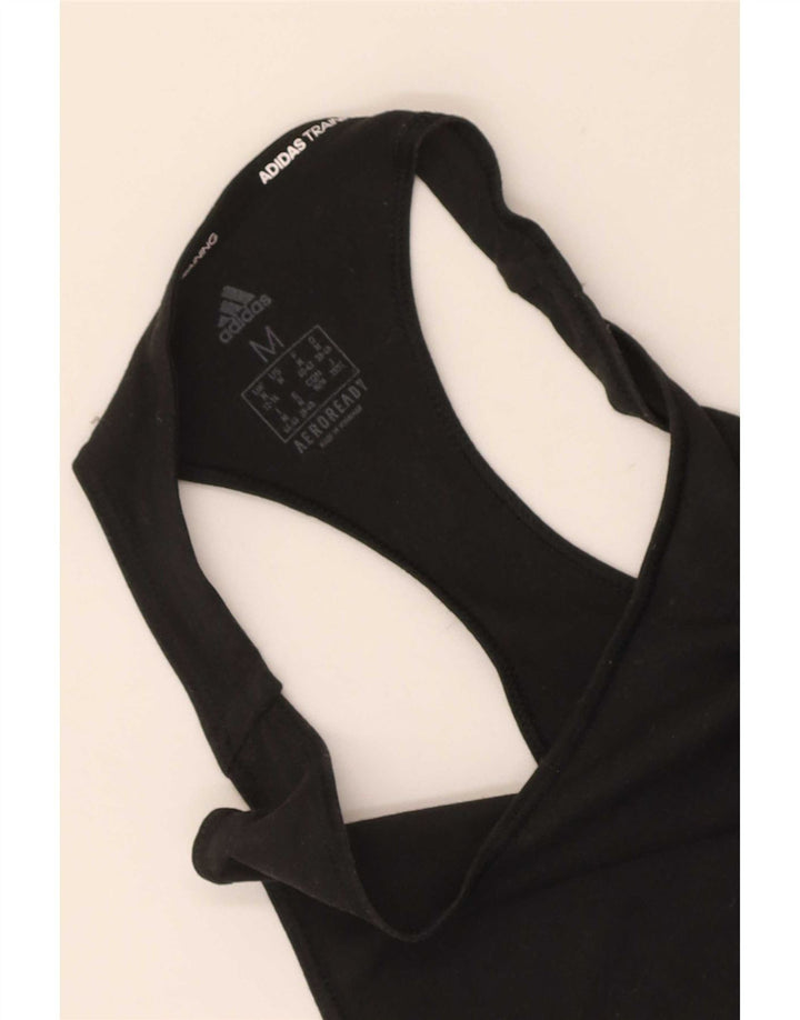 Adidas Mujer Aeroready Chaleco Top Reino Unido 12/14 Mediano Negro
