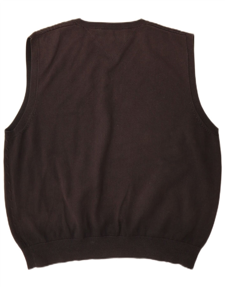 Tommy Hilfiger - Camiseta sin mangas para hombre, talla grande, algodón negro