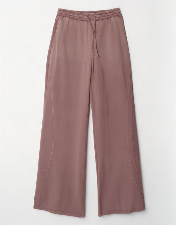 Zara Mujer Pantalones De Chándal De Pernera Ancha UK 42 Medio Púrpura