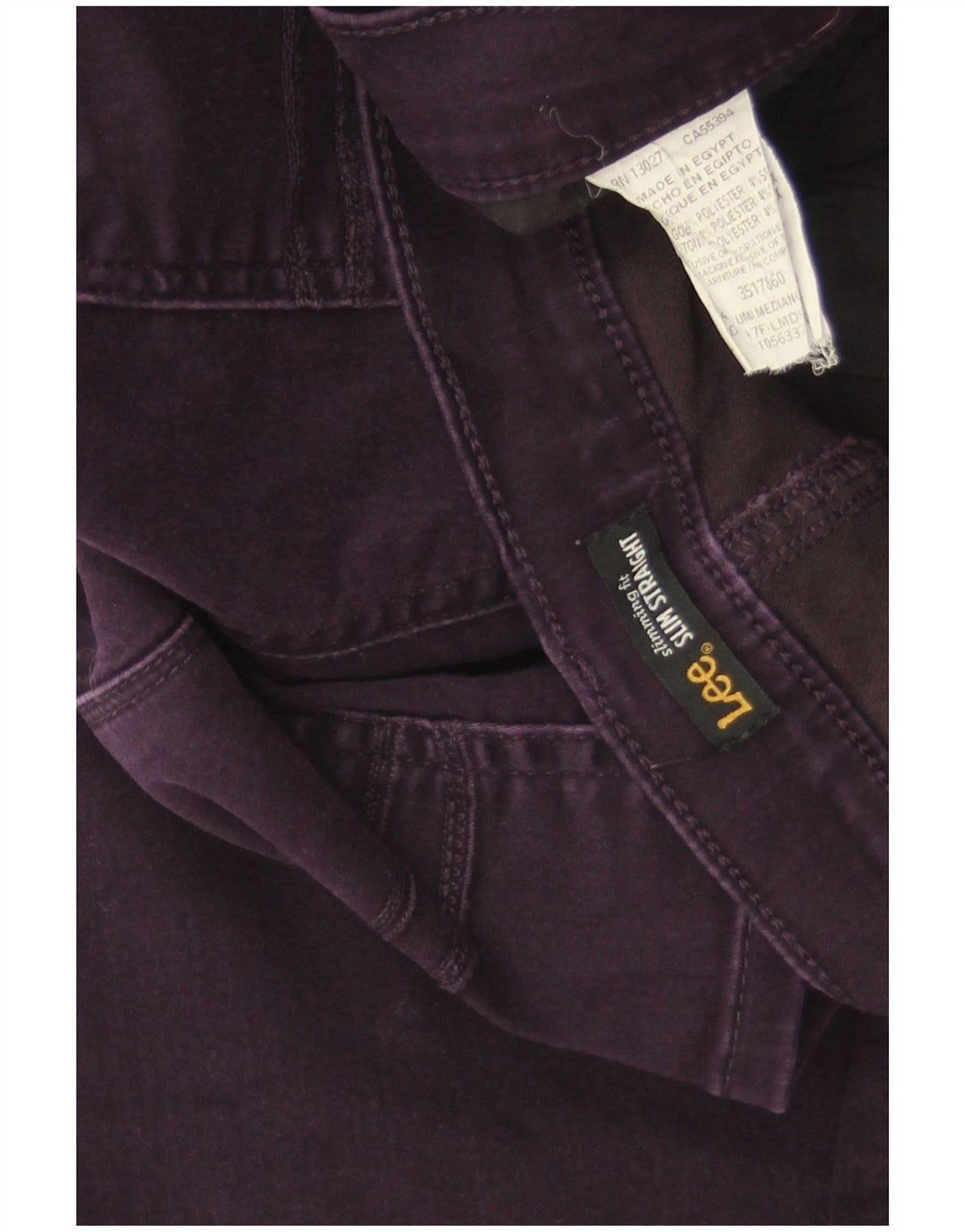 LEE Pantalones informales rectos y ajustados para mujer W32 L32 Algodón morado