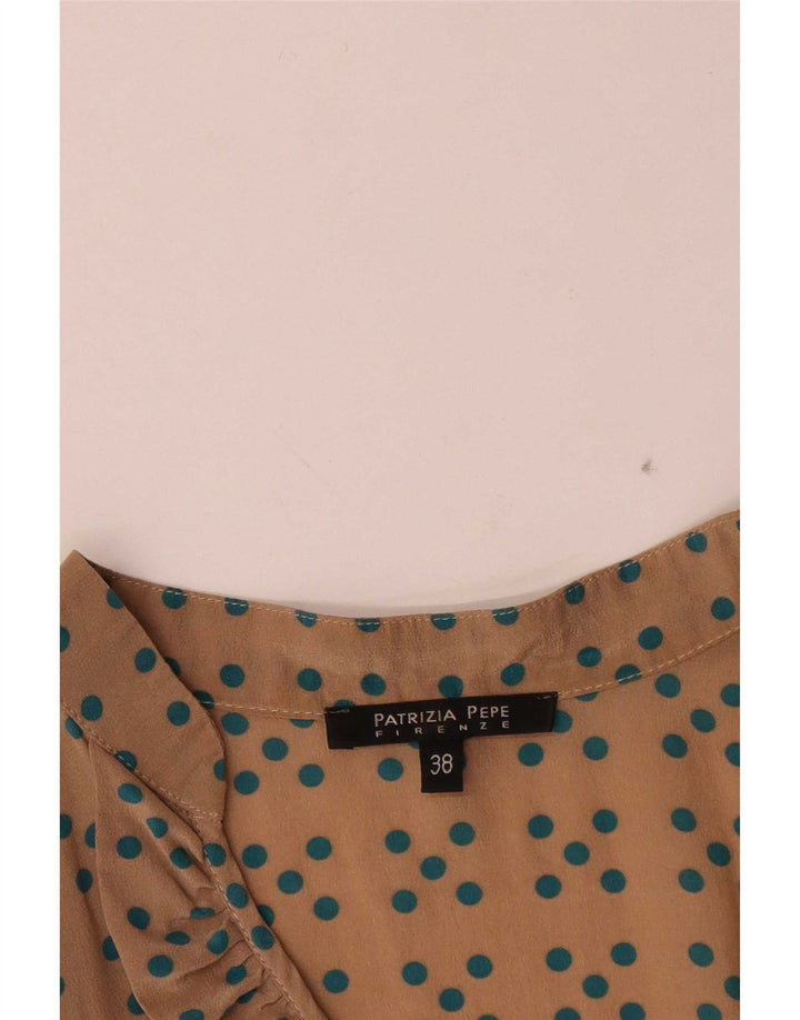 Patrizia Pepe Blusa Mujer Top IT 38 XS Beige Lunares