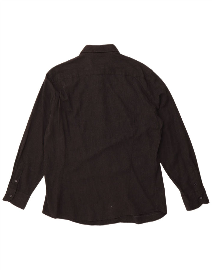 Camisa Massimo Dutti Hombre Grande Negro Algodón