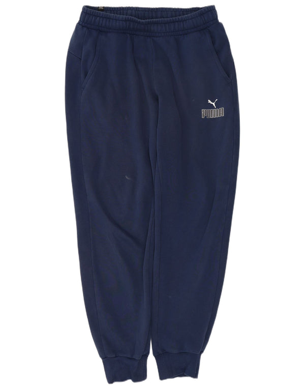 PUMA Pantalón de chándal con gráfico para hombre Joggers Medium Navy Blue Cotton