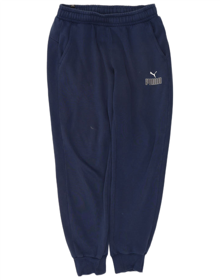 PUMA Pantalón de chándal con gráfico para hombre Joggers Medium Navy Blue Cotton