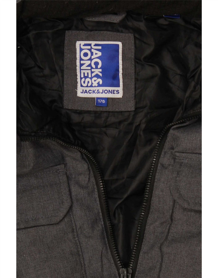 Jack & Jones Chaqueta acolchada con capucha para niños 15-16 años Gris jaspeado