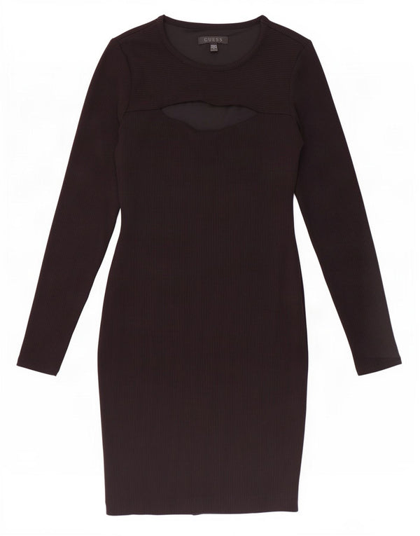 Guess Vestido ajustado de manga larga para mujer UK 6 XS Rayón marrón