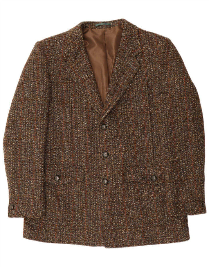 Harris Tweed Chaqueta tipo blazer de 3 botones para hombre IT 41 Lana a cuadros marrón grande