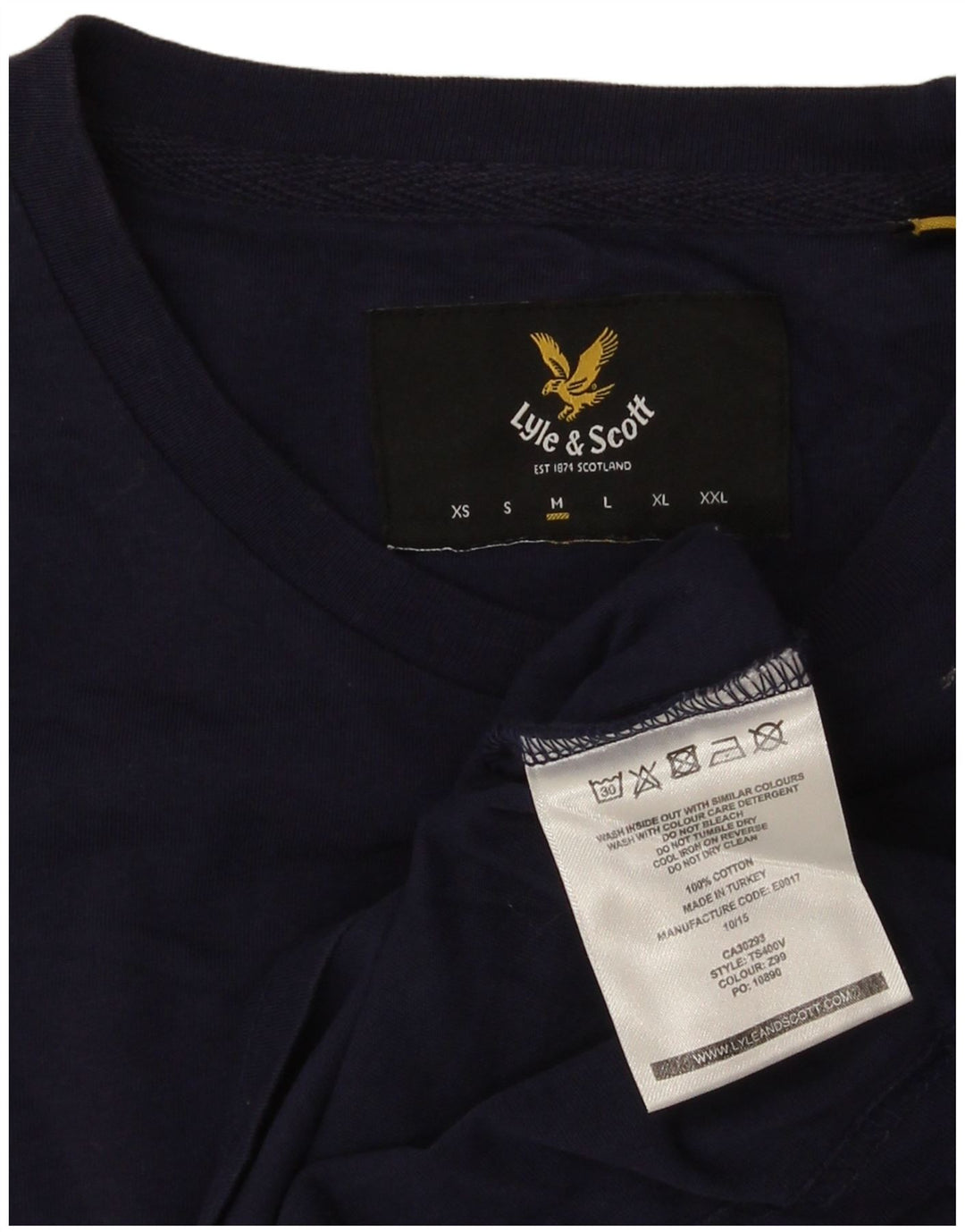 Camiseta Lyle & Scott Hombre Algodón Azul Marino Mediano