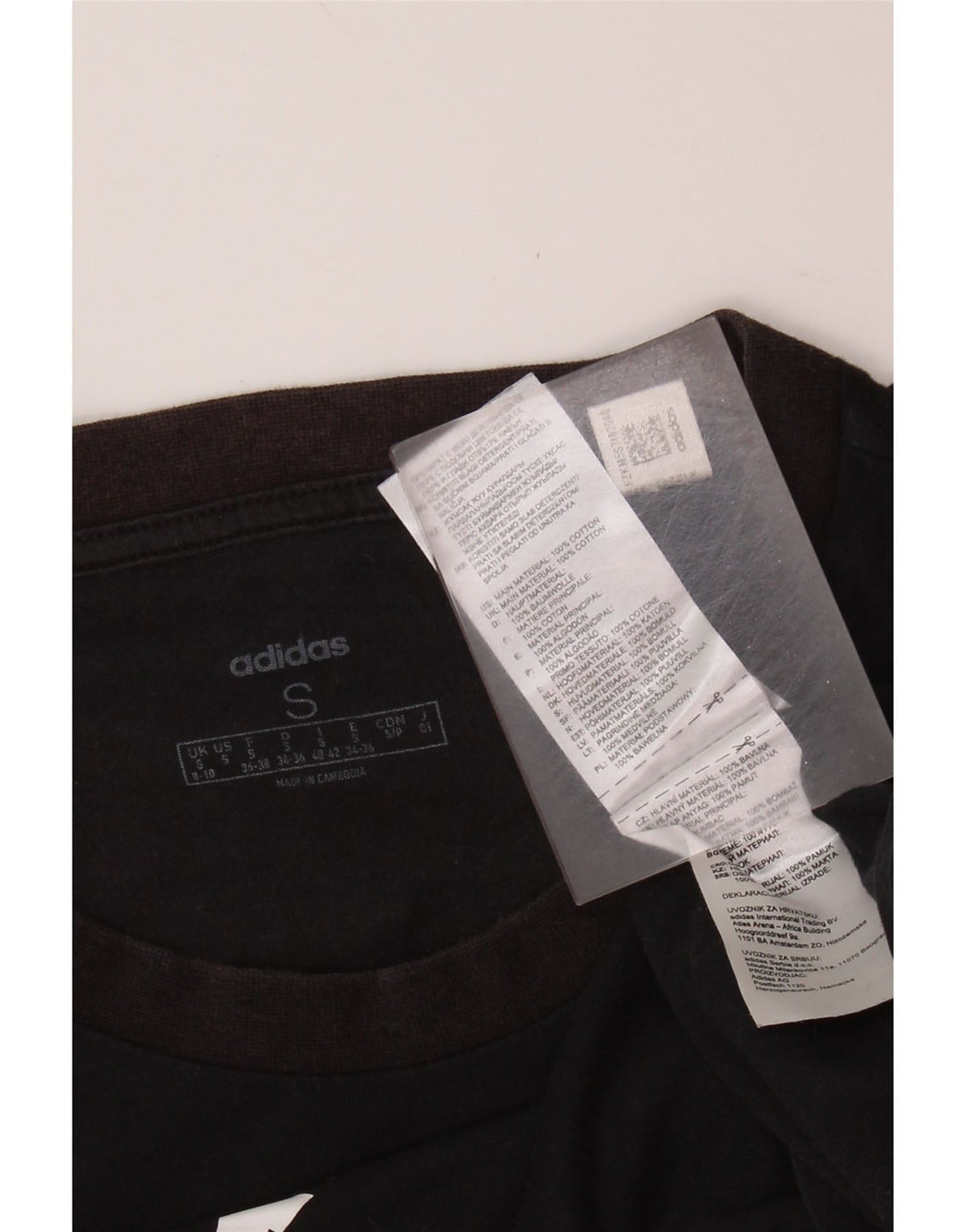 ADIDAS Camiseta gráfica para mujer Top UK 8/10 Small Black Cotton