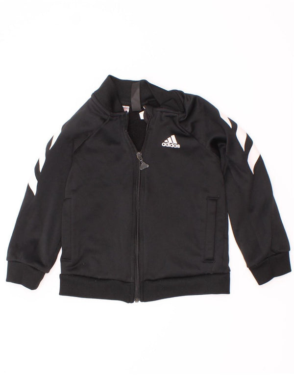 Adidas - Chaqueta de chándal para niño, 3-4 años, color negro, poliéster