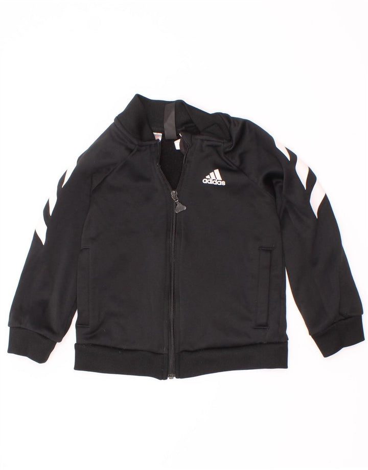 Adidas - Chaqueta de chándal para niño, 3-4 años, color negro, poliéster