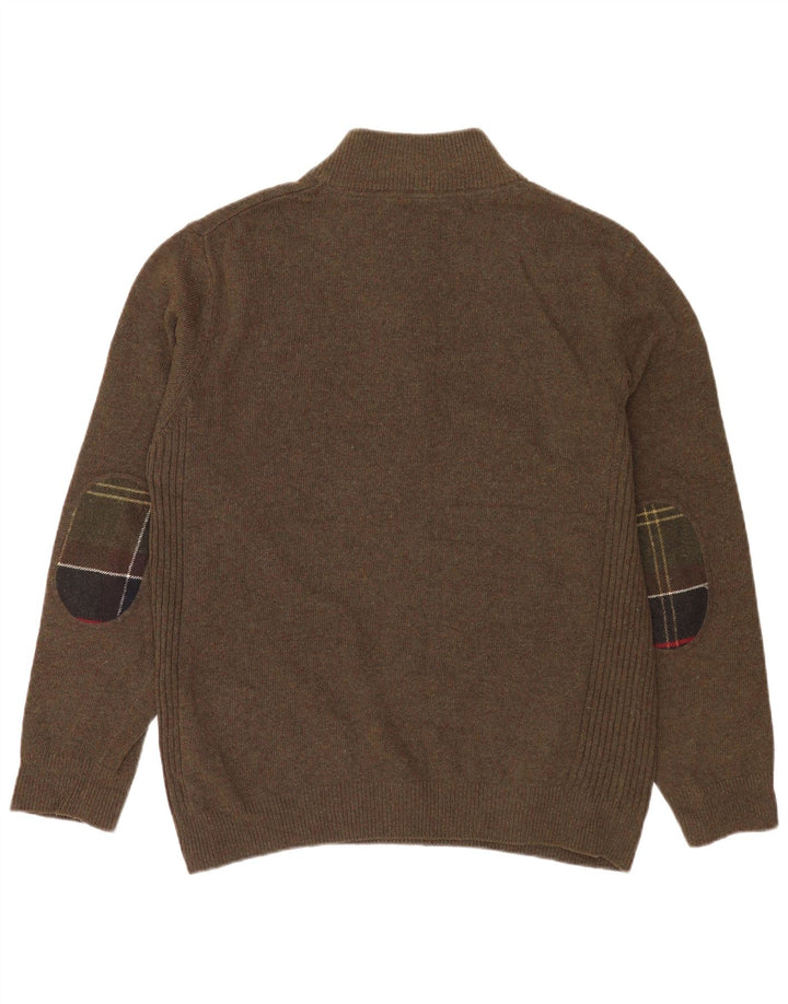 Barbour Jersey De Cuello Con Cremallera Para Hombre XL Lana Caqui